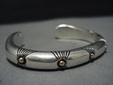 Native American Jewelry Important San Stover 14k Gold Heavy Sterling Silver Bracelet Cuff Old-Nativo Arts