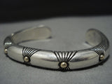 Native American Jewelry Important San Stover 14k Gold Heavy Sterling Silver Bracelet Cuff Old-Nativo Arts