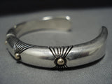 Native American Jewelry Important San Stover 14k Gold Heavy Sterling Silver Bracelet Cuff Old-Nativo Arts