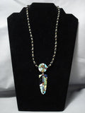 Native American Jewelry Important Santo Domingo Green Turquoise Sterling Silver Neito Necklace-Nativo Arts