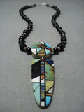 Native American Jewelry Important Santo Domingo Green Turquoise Sterling Silver Neito Necklace-Nativo Arts