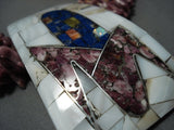 Native American Jewelry Important Santo Domingo Lapis Opal Sterling Silver Necklace-Nativo Arts