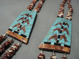 Native American Jewelry Important Santo Domingo Raymond Rosetta Turquoise Sterling Silver Necklace-Nativo Arts