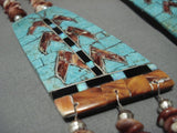 Native American Jewelry Important Santo Domingo Raymond Rosetta Turquoise Sterling Silver Necklace-Nativo Arts