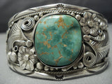 Native American Jewelry Important Tommy Tso Squared Turquoise Sterling Silver Bracelet Cuff Old-Nativo Arts
