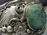 Native American Jewelry Important Tommy Tso Squared Turquoise Sterling Silver Bracelet Cuff Old-Nativo Arts