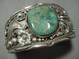 Native American Jewelry Important Tommy Tso Squared Turquoise Sterling Silver Bracelet Cuff Old-Nativo Arts