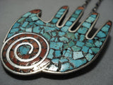 Native American Jewelry Important Vintage Santo Domingo Mary Lovato Turquoise Sterling Silver Necklace-Nativo Arts