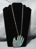 Native American Jewelry Important Vintage Santo Domingo Mary Lovato Turquoise Sterling Silver Necklace-Nativo Arts
