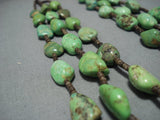Native American Jewelry Important!! Yazzie Gaspeite Sterling Silver Heishi Necklace-Nativo Arts
