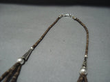 Native American Jewelry Important!! Yazzie Gaspeite Sterling Silver Heishi Necklace-Nativo Arts