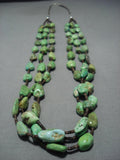 Native American Jewelry Important!! Yazzie Gaspeite Sterling Silver Heishi Necklace-Nativo Arts