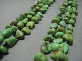 Native American Jewelry Important!! Yazzie Huge Gaspeite Sterling Silver Heishi Necklace-Nativo Arts