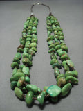 Native American Jewelry Important!! Yazzie Huge Gaspeite Sterling Silver Heishi Necklace-Nativo Arts