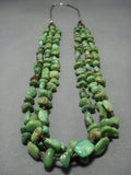 Native American Jewelry Important!! Yazzie Huge Gaspeite Sterling Silver Heishi Necklace-Nativo Arts