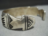 Native American Jewelry Impressive Vintage Santo Domingo Sterling Silver Bear Bracelet-Nativo Arts