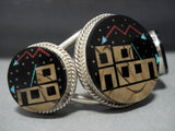 Native American Jewelry Magnificent Vintage Nvajo Pueblos Sterling Silver Bracelet Old-Nativo Arts