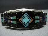 Native American Jewelry Midnight Space Kachina Turquoise Sterling Silver Clasp Bracelet-Nativo Arts