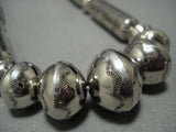 Native American Jewelry Museum Quality!! Longer Sterling Silver Tubule Bead Necklace Old-Nativo Arts