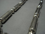 Native American Jewelry Museum Quality!! Longer Sterling Silver Tubule Bead Necklace Old-Nativo Arts