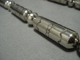 Native American Jewelry Museum Quality!! Longer Sterling Silver Tubule Bead Necklace Old-Nativo Arts