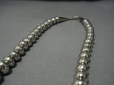 Native American Jewelry Museum Quality!! Longer Sterling Silver Tubule Bead Necklace Old-Nativo Arts