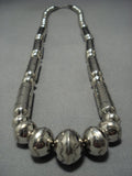 Native American Jewelry Museum Quality!! Longer Sterling Silver Tubule Bead Necklace Old-Nativo Arts