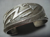 Native American Jewelry Museum Quality Vintage Yazzie Lightning Bolt Sterling Silver Bracelet-Nativo Arts