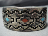 Native American Jewelry Museum Vintage Maze Of Geometrics Turquoise Sterling Silver Bracelet Old-Nativo Arts