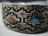Native American Jewelry Museum Vintage Maze Of Geometrics Turquoise Sterling Silver Bracelet Old-Nativo Arts