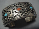 Native American Jewelry Museum Vintage Maze Of Geometrics Turquoise Sterling Silver Bracelet Old-Nativo Arts