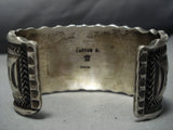 Native American Jewelry Museum Vintage Wolf Pack Sterling Silver Bracelet Old Cuff-Nativo Arts
