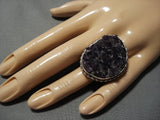 Native American Jewelry One Of The Best Vintage Amethyst Sterling Silver Ring Old-Nativo Arts