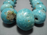 Native American Jewelry One Of The Biggest Vintage Santo Domingo Turquoise Sterling Silver Necklace-Nativo Arts