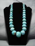 Native American Jewelry One Of The Biggest Vintage Santo Domingo Turquoise Sterling Silver Necklace-Nativo Arts