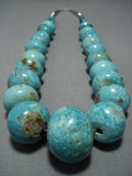 Native American Jewelry One Of The Biggest Vintage Santo Domingo Turquoise Sterling Silver Necklace-Nativo Arts