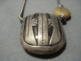 Native American Jewelry Opulent Long Vintage Sterling Silver Longer Necklace- Wow!-Nativo Arts