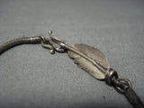 Native American Jewelry Opulent Long Vintage Sterling Silver Longer Necklace- Wow!-Nativo Arts