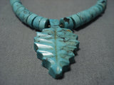 Native American Jewelry Petit Vintage Santo Domingo Turquoise Fetish Arrowhead Necklace Old-Nativo Arts