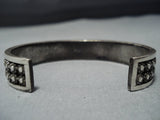 Native American Jewelry Quality Vintage Navajo Turquoise Sterling Silver Inlay Cuff Bracelet Old-Nativo Arts