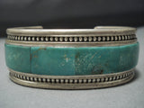 Native American Jewelry Rare Tony Aguilar Sr Vintage Navajo Green Turquoise Sterling Silver Bracelet-Nativo Arts