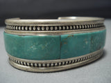 Native American Jewelry Rare Tony Aguilar Sr Vintage Navajo Green Turquoise Sterling Silver Bracelet-Nativo Arts