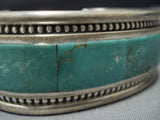 Native American Jewelry Rare Tony Aguilar Sr Vintage Navajo Green Turquoise Sterling Silver Bracelet-Nativo Arts