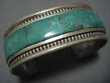 Native American Jewelry Rare Tony Aguilar Sr Vintage Navajo Green Turquoise Sterling Silver Bracelet-Nativo Arts