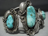 Native American Jewelry Rare Vintage Benally Carico Lake Turquoise Sterling Silver Bracelet-Nativo Arts