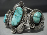 Native American Jewelry Rare Vintage Benally Carico Lake Turquoise Sterling Silver Bracelet-Nativo Arts