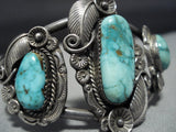 Native American Jewelry Rare Vintage Benally Carico Lake Turquoise Sterling Silver Bracelet-Nativo Arts