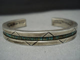 Native American Jewelry Rare Vintage Choctaw Sterling Silver Turquoise Bracelet Cuff-Nativo Arts
