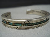 Native American Jewelry Rare Vintage Choctaw Sterling Silver Turquoise Bracelet Cuff-Nativo Arts