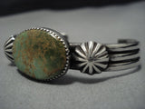Native American Jewelry Rare Vintage Huge Button Sterling Silver Royston Turquoise Bracelet-Nativo Arts